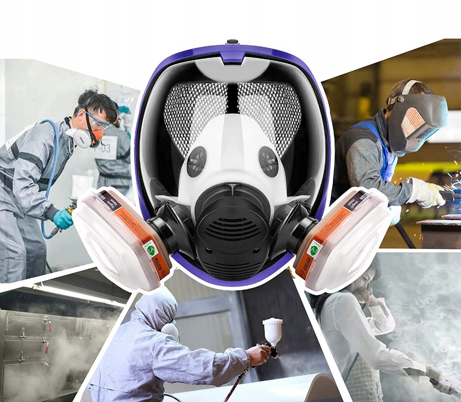 MASKA PEŁNOTWARZOWA Gazowa do Oprysków Pestycydy Rozmiar uniwersalny