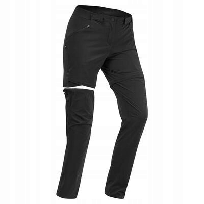 Quechua Spodnie turystyczne damskie czarne r.38 2w1