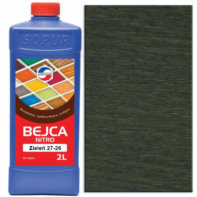 Bejca nitro do drewna Sopur 2L Zieleń 27-26