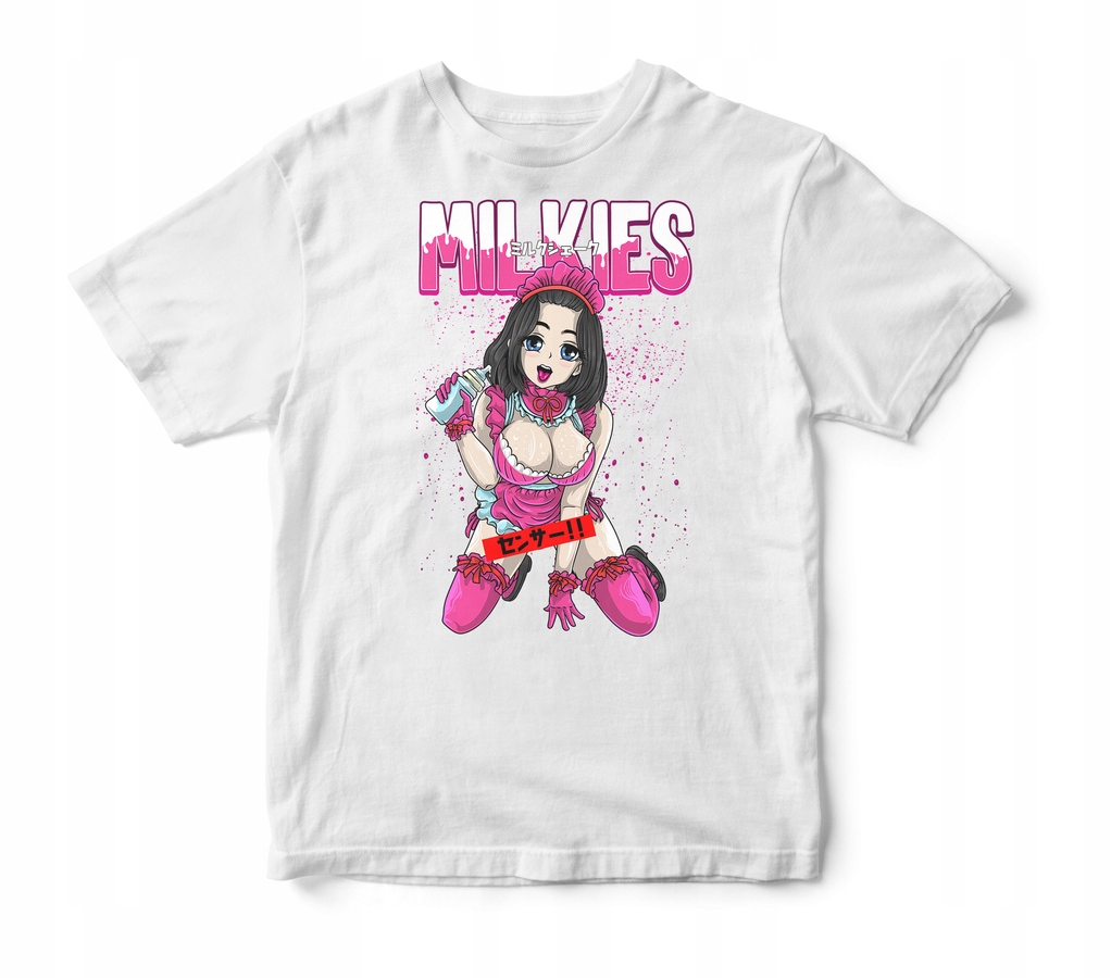 

Koszulka Męska Anime Girl Milk T-shirt Biała XL