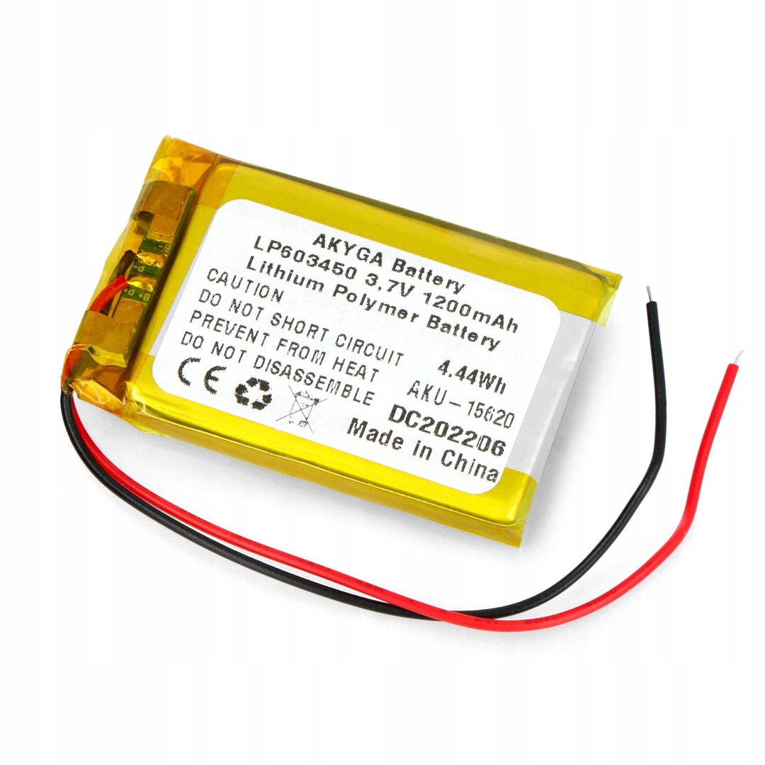 

Akumulator Li-Pol Akyga 1200mAh 1S 3,7V przewody