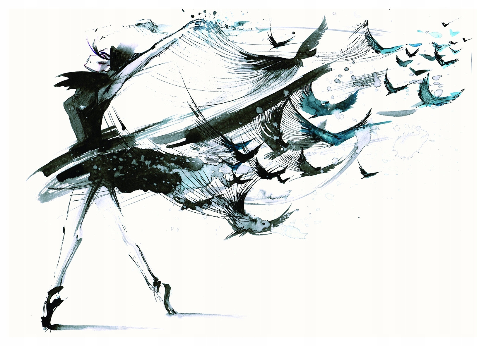 Fototapeta Žena Vták vinylová elegancia letu Abstrakcia 368x280 lepidlo