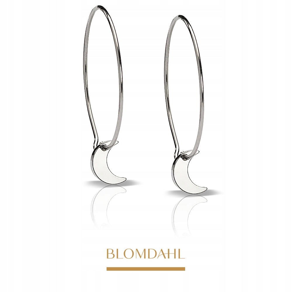 Blomdahl Náušnice Ear Ring Pendant Moon 8 mm Ring 25 mm
