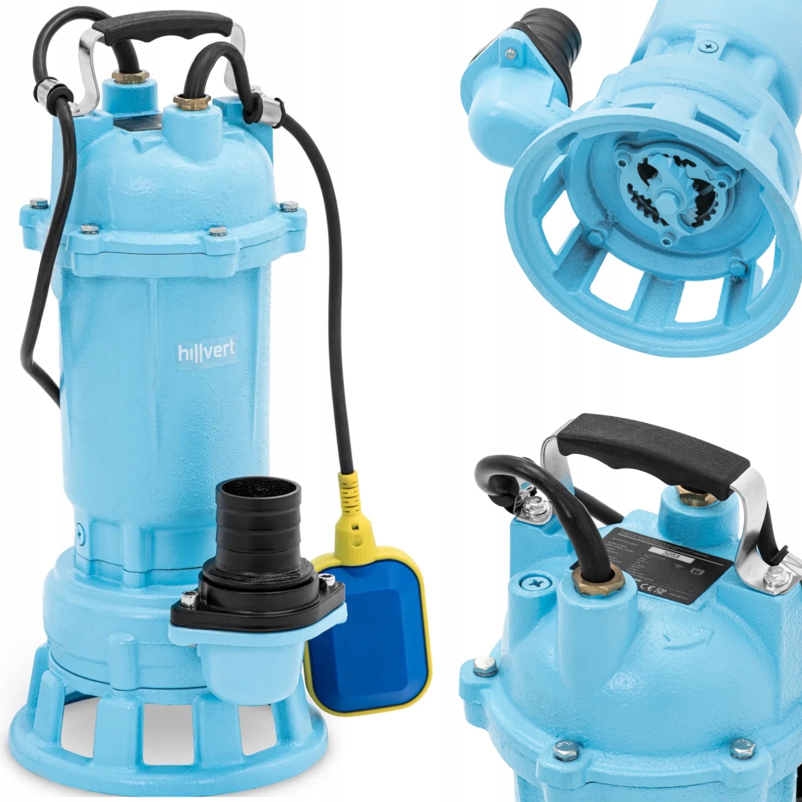 Ponorná pumpa na špinavú vodu s drvičom 500 l/min 2100 W