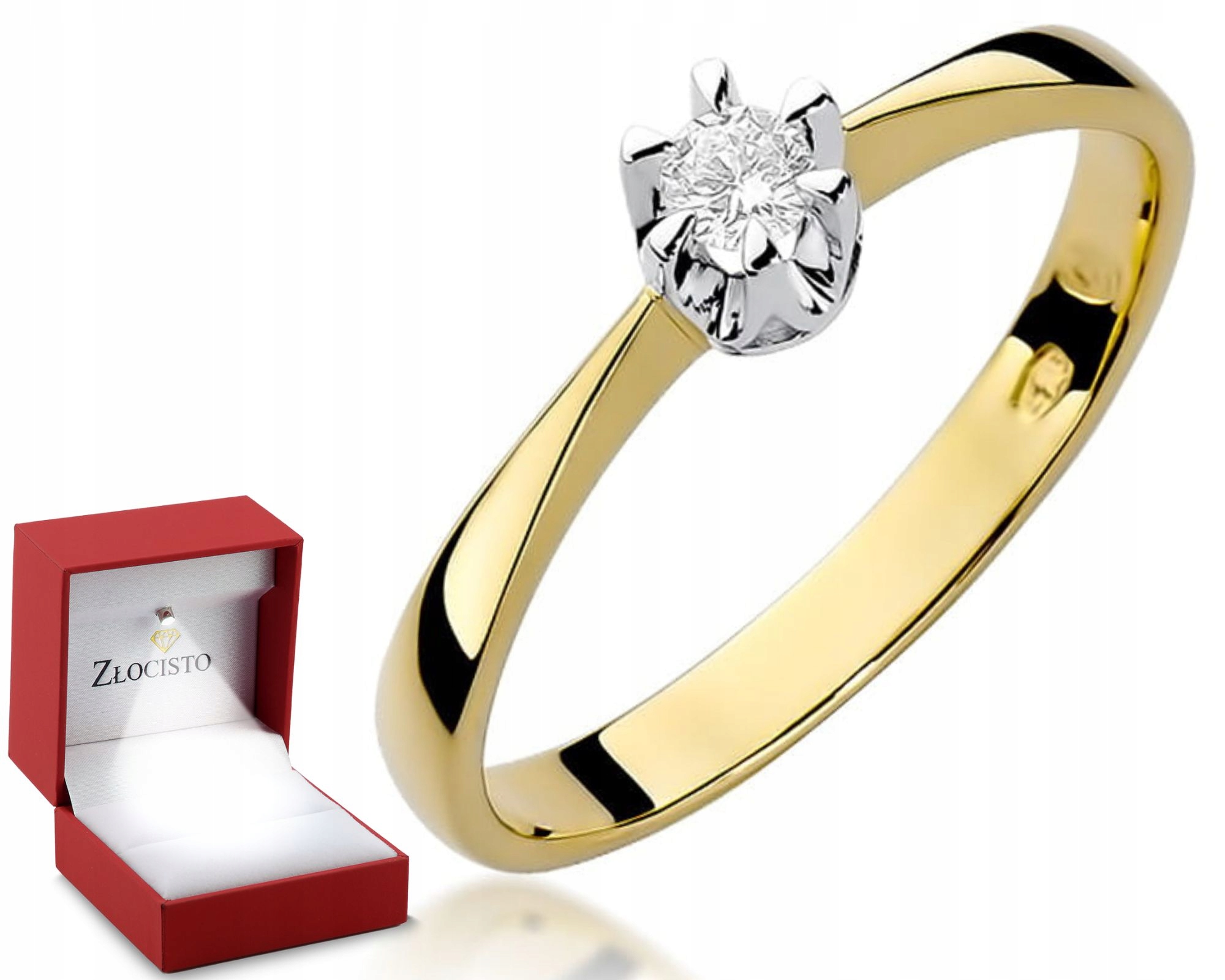 Zlatý Prstýnek Diamant Žluté Zlato Gravírování 585 Bonus