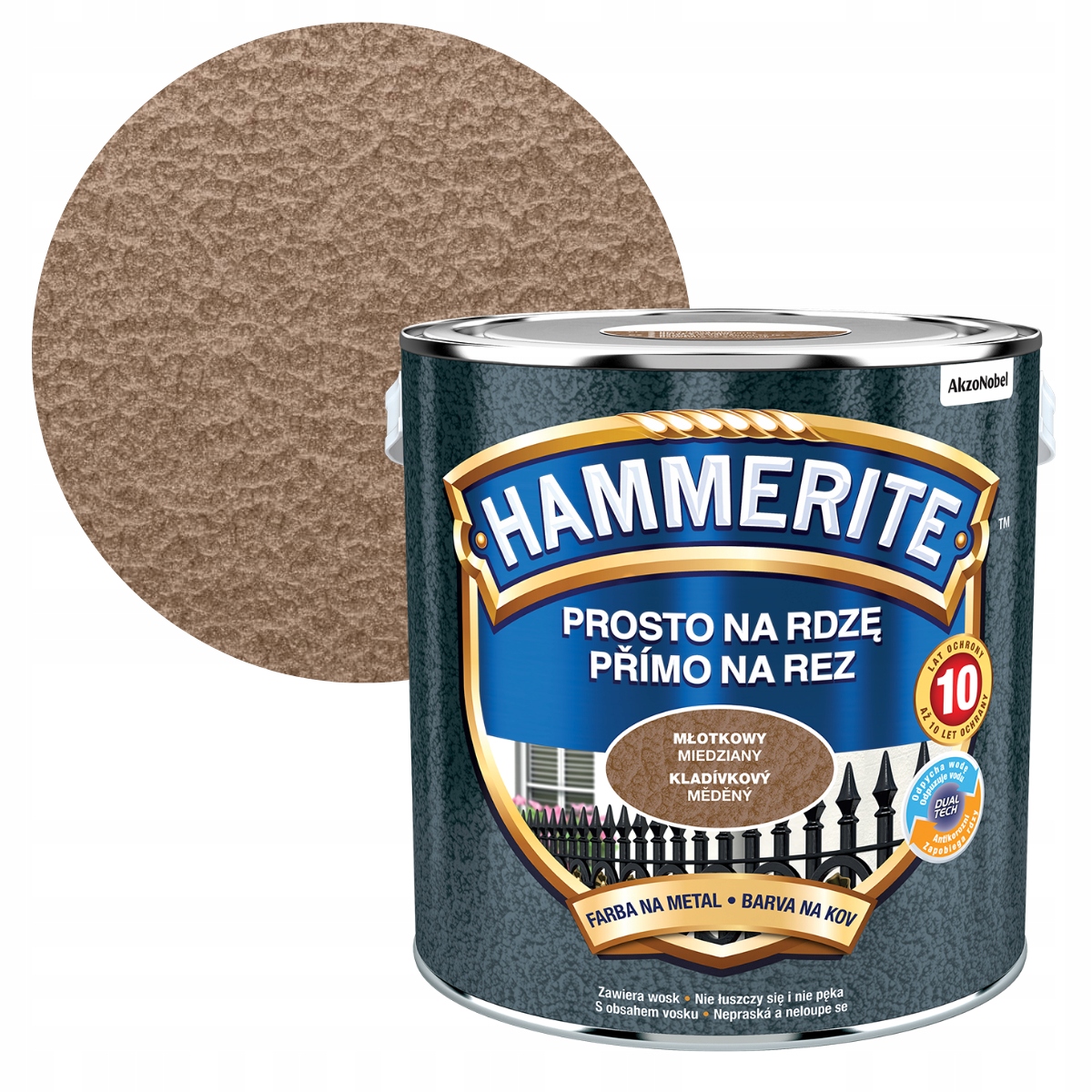 Hammerite Na Rdzę 2,5L Młotkowy Miedziany