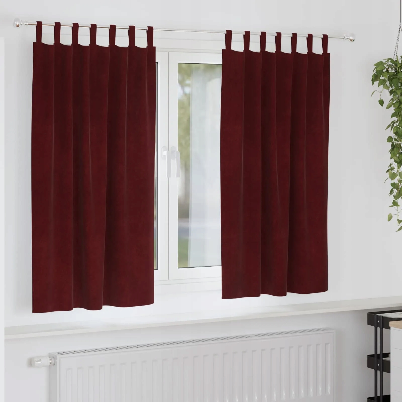 vidaXL Zatemňovací závěsy 2 pcs Víno Červené 140 x 175 cm samet