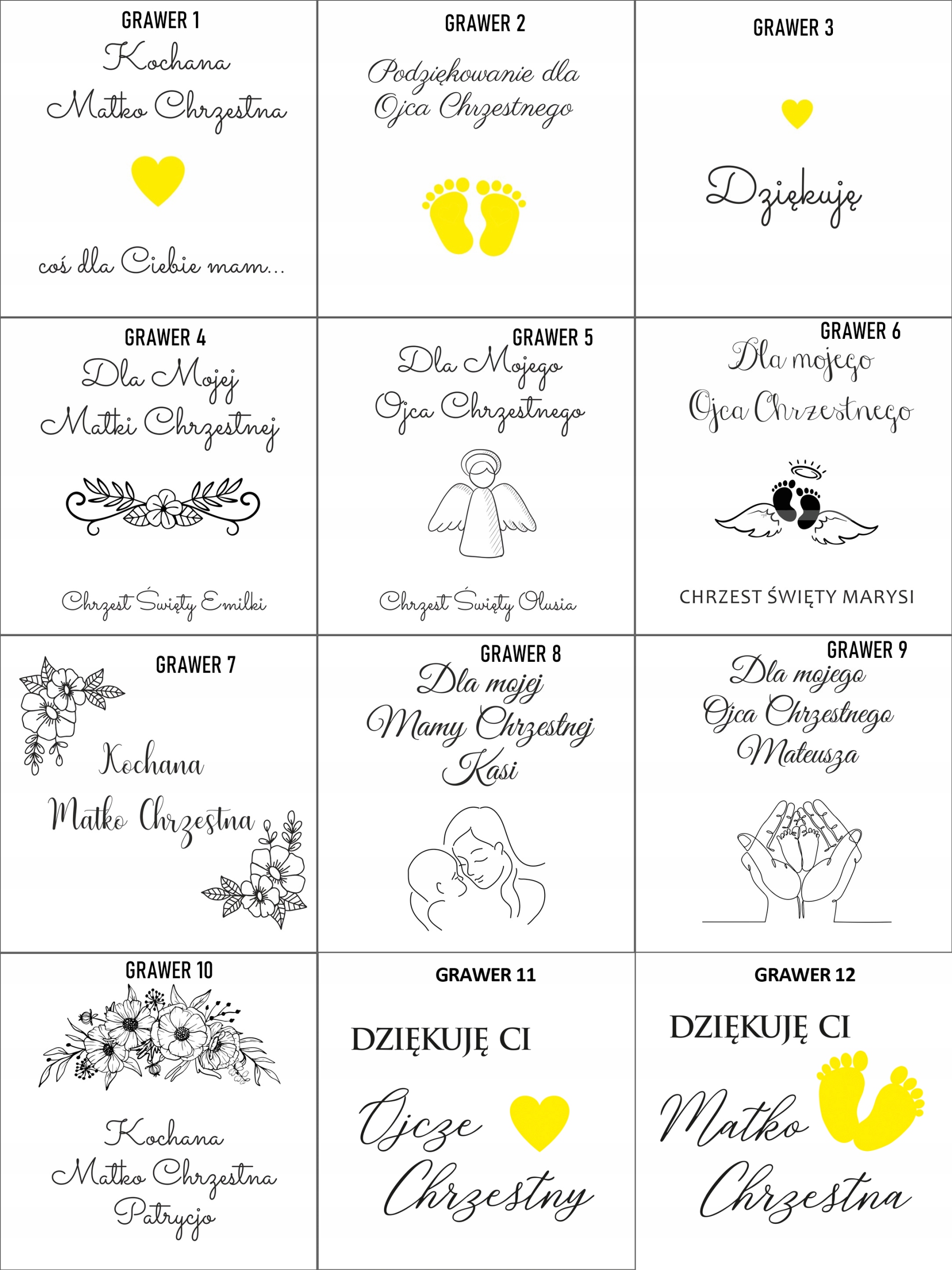 PODZIĘKOWANIE upominek prezent DLA CHRZESTNYCH zdjęcie +ZŁOTY MAGNES Marka bez marki