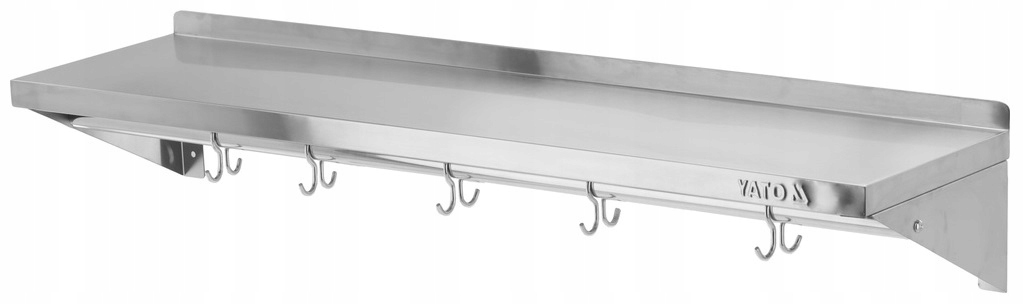 Závěsná Police S Okrajem A Háčky Jednoduchá 1200X300X180 MM Yato YG-08937
