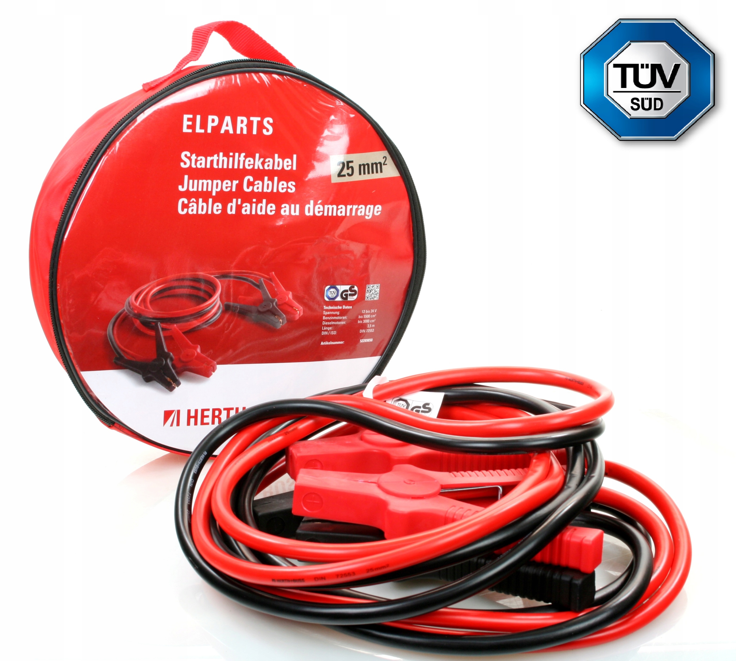 KABLE PRZEWODY ROZRUCHOWE HERTH+BUSS 25mm 3,5M TUV