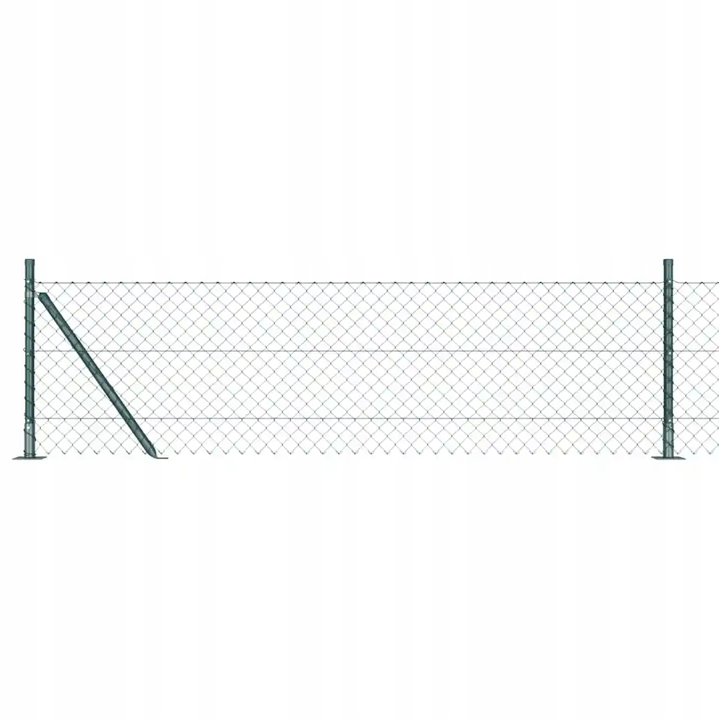 Řetězový plot se sloupy Zelená 0,4 x 10 m Ocel Zelená 3351226