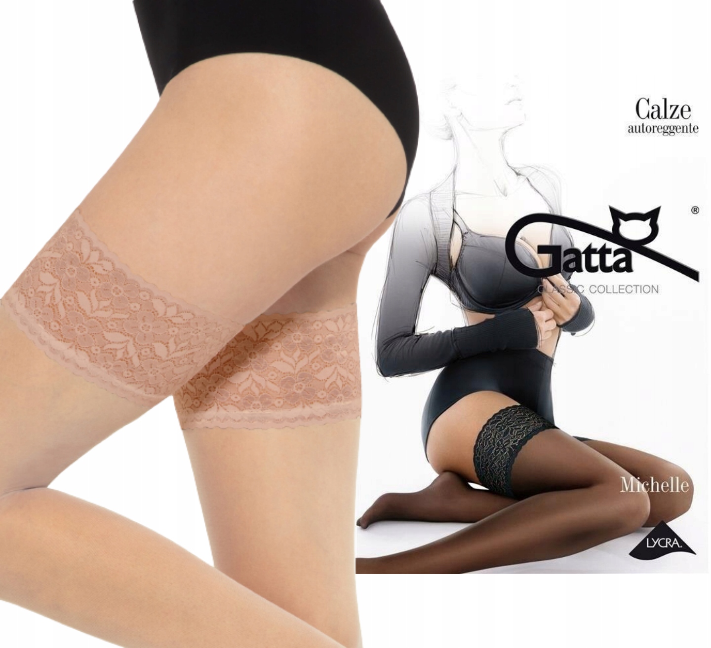 

Gatta Pończochy Michelle samonośne Lycra 1/2 vison