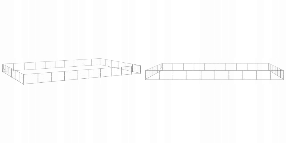 Stříbrná Kotec pro psa, ocelová, 60 m²