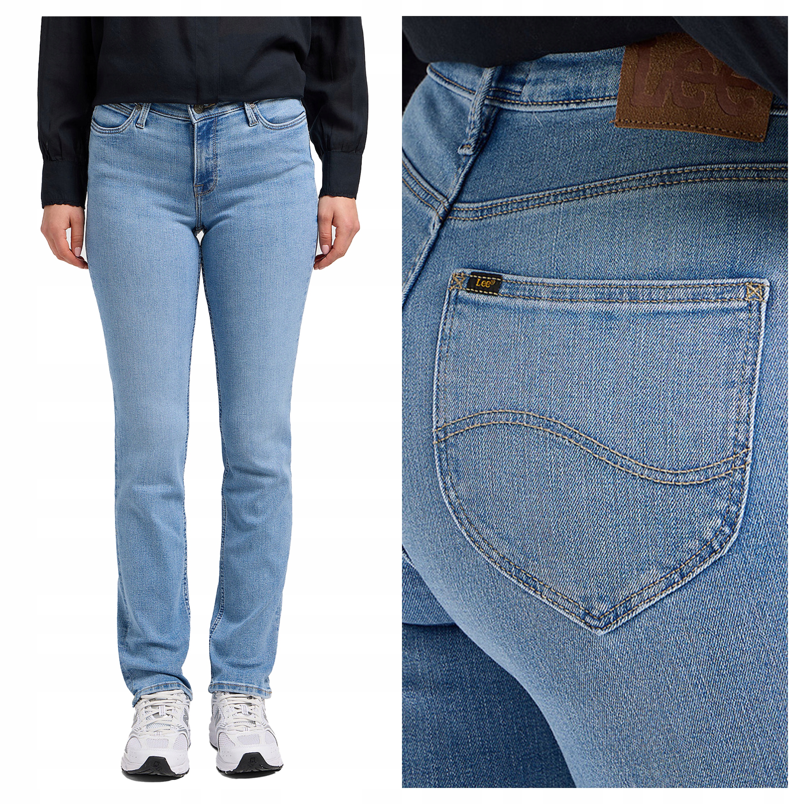 Dámské kalhoty Lee Marion Straight Džínové Klasické Modré W27 L31