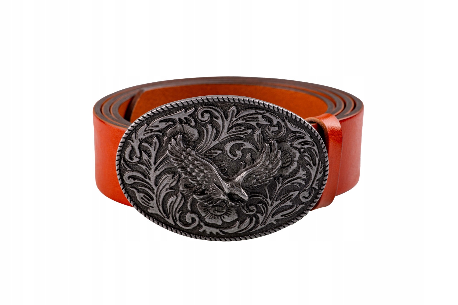 Kožený opasek Bór Hunter Grace Ornate Eagle Silver-100