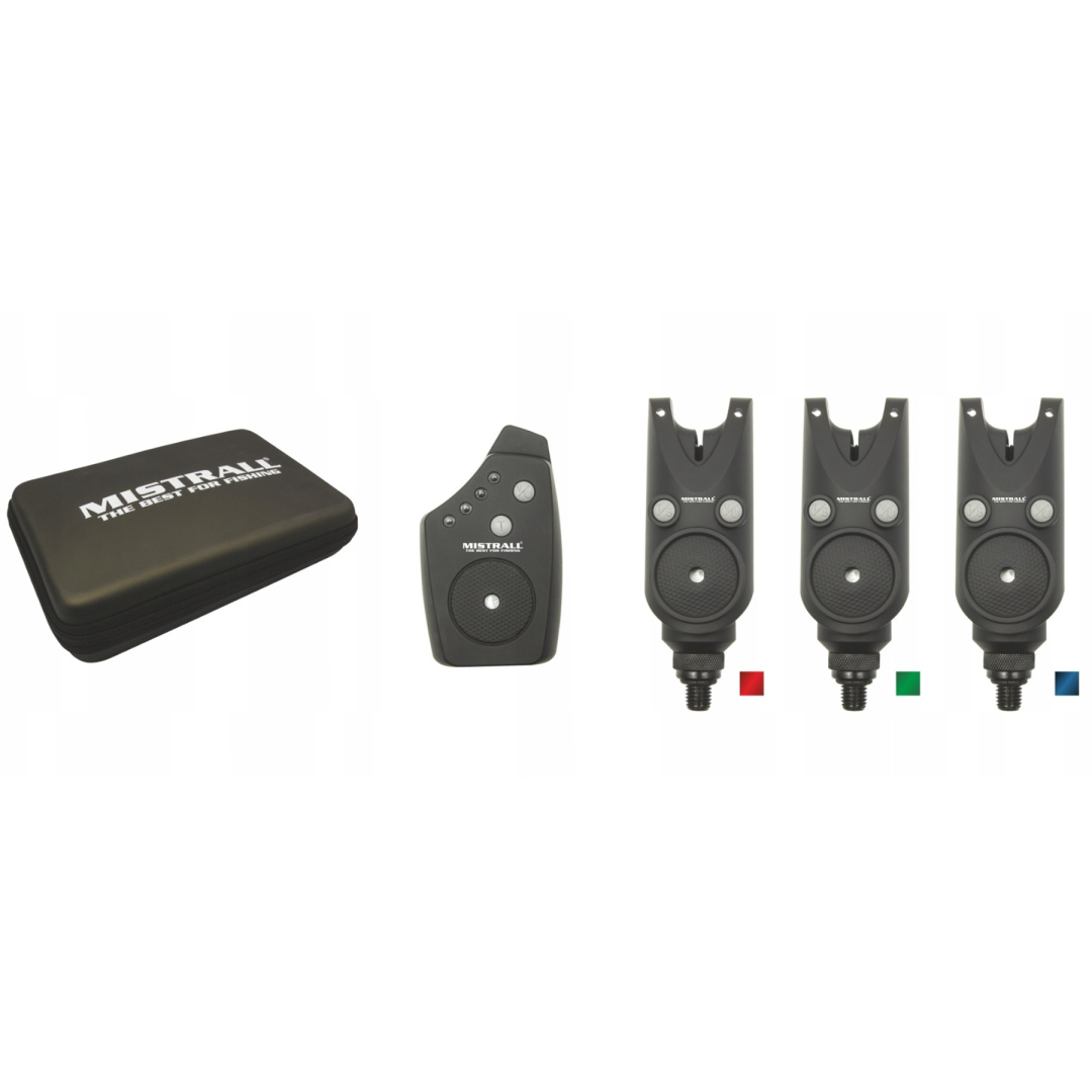 Zestaw Sygnalizatorów Brań Mistrall Slim R2 3+1 Red/Green/Blue