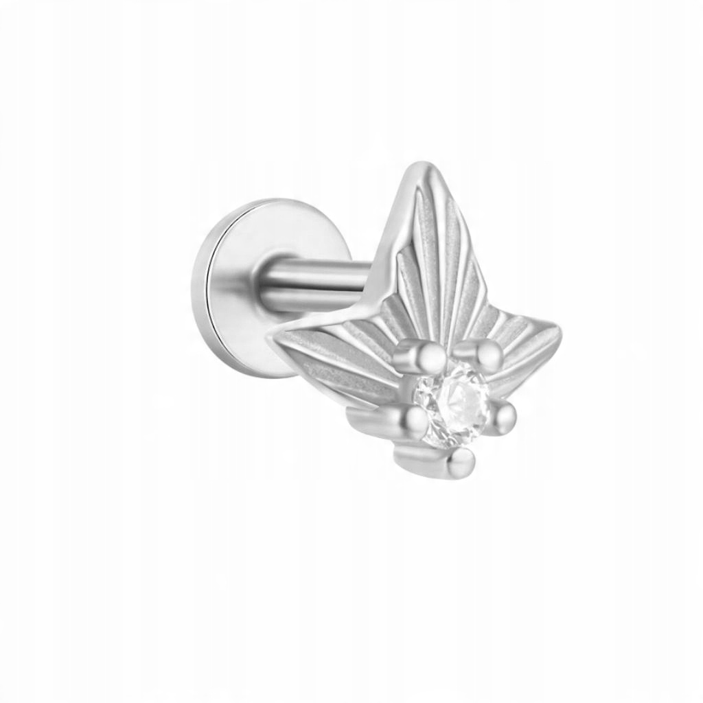 Kolczyk PIERCING SREBRO 925 Labret SREBRNY SKRZYDŁA HELIX TRAGUS 1,2/8