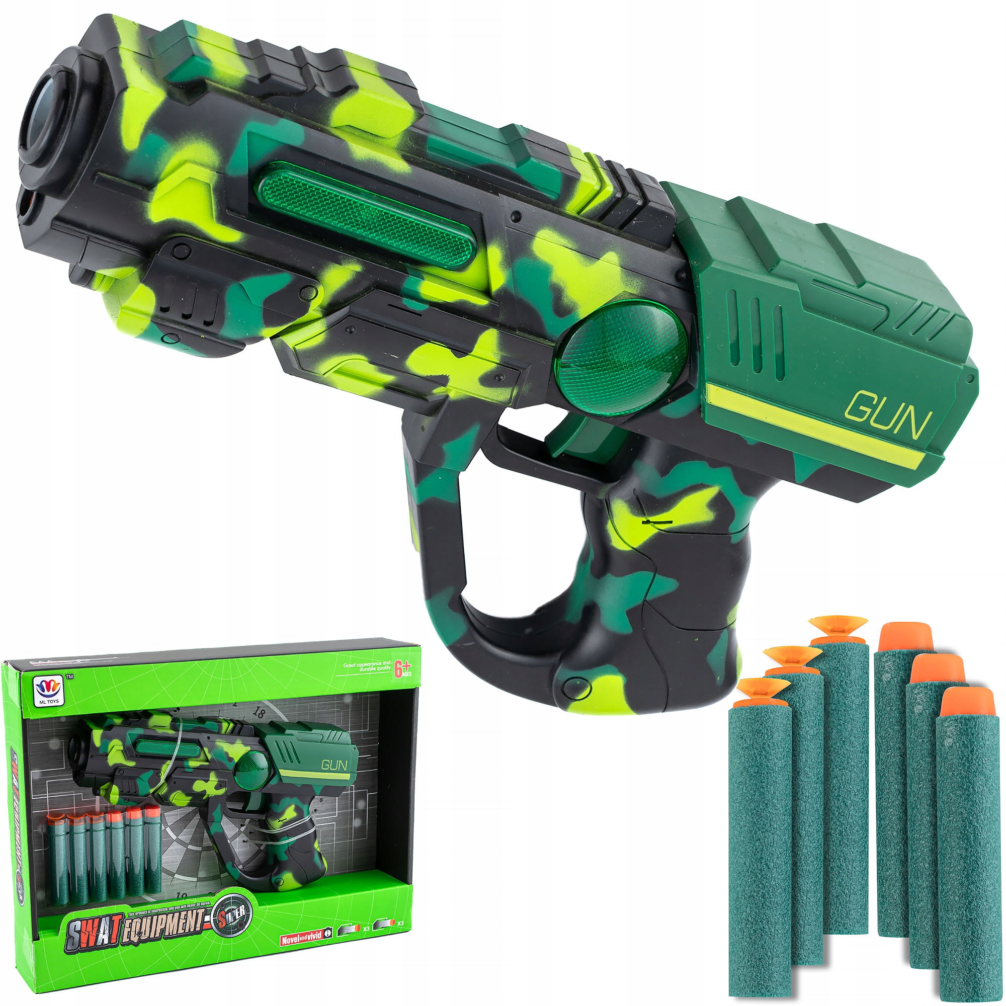 

Pistolet na strzałki zabawka światło dźwięk 22cm