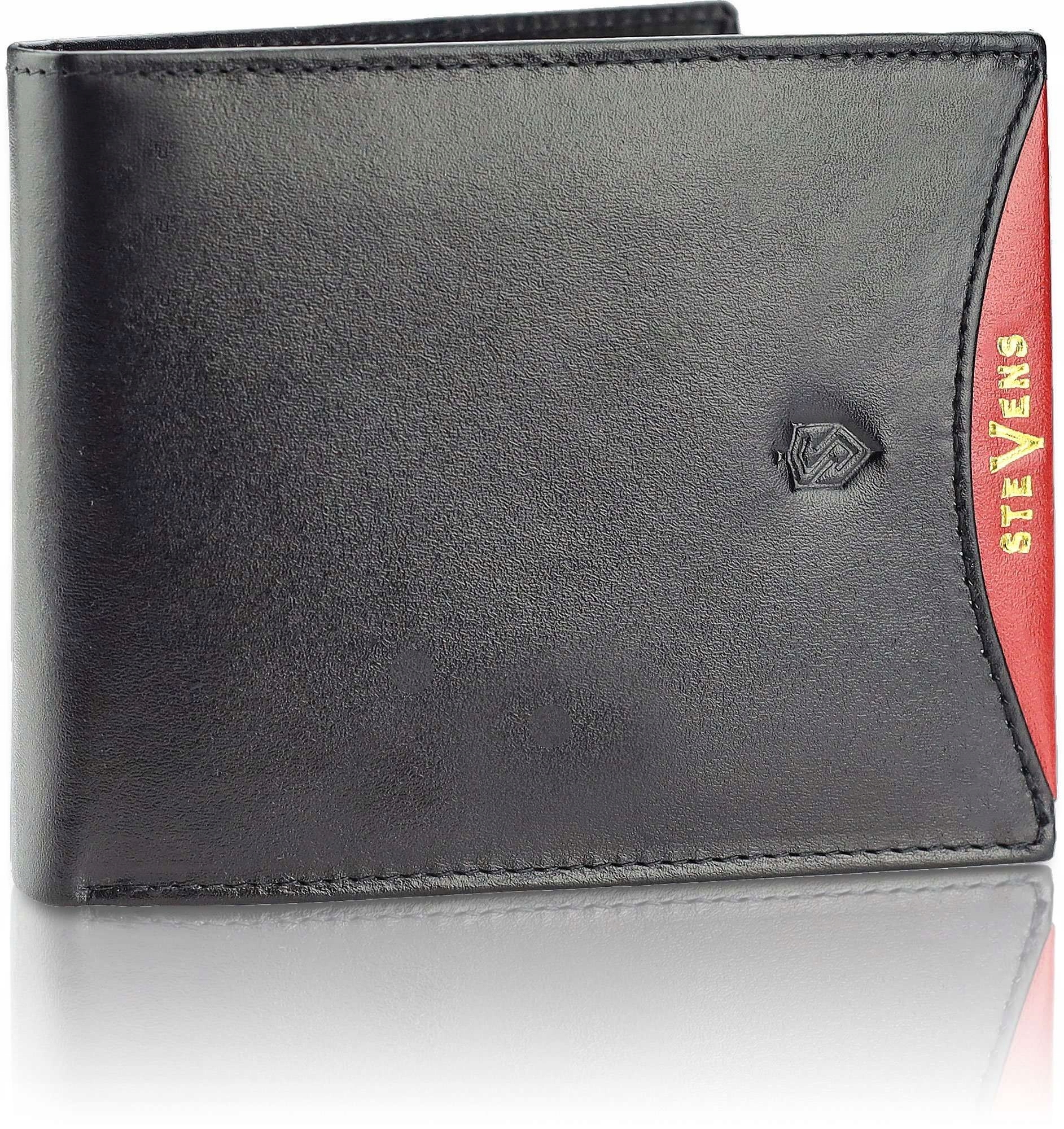 

Stevens Portfel Męski Skórzany Czarny Poziomy Rfid