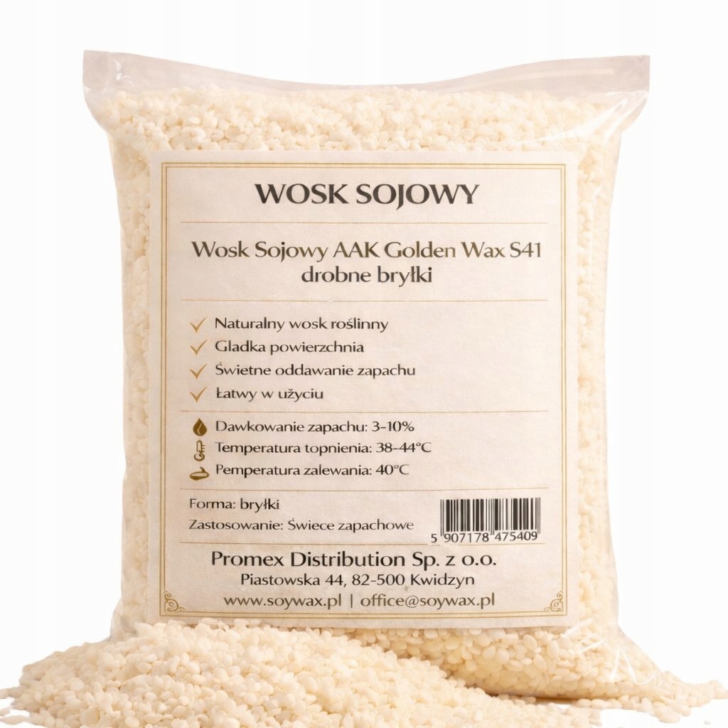 WoskGolden Wax S41 Aak 100% sója noGMO 20 kg
