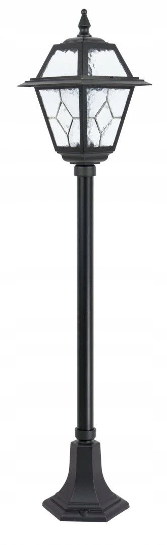 Vonkajšia retro stojaca lampa 110 cm čierna vitrážové sklo IP43 Su-ma