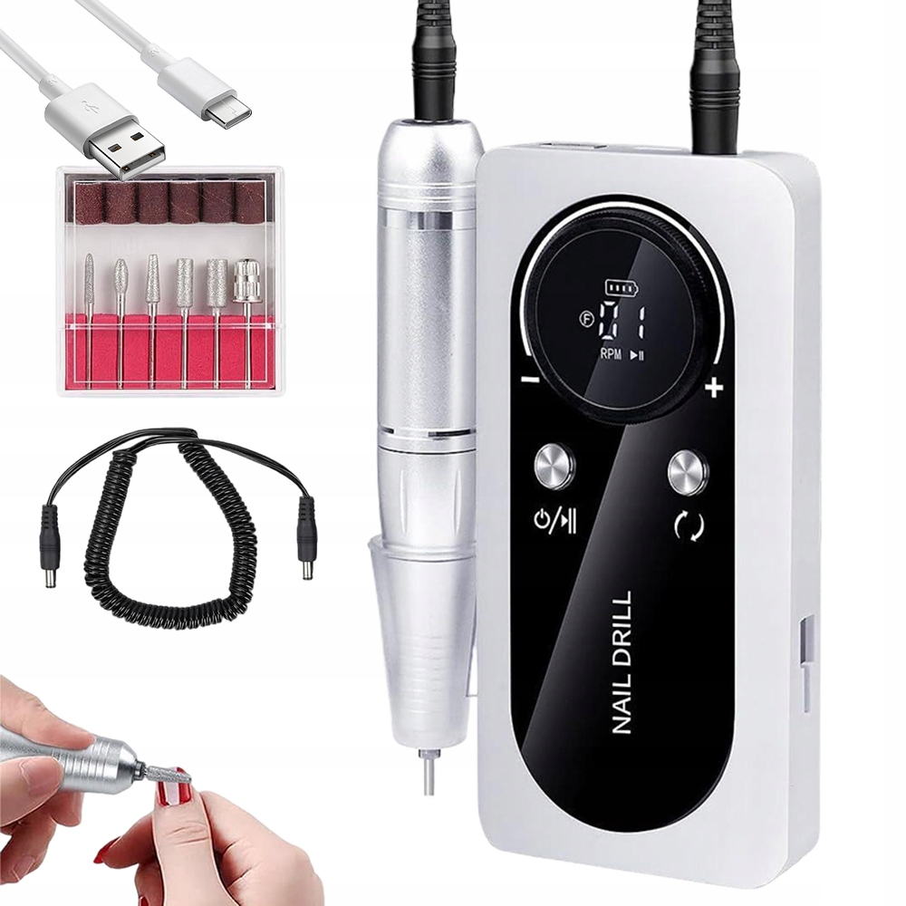 Bruska Na Nehty 45000 Rpm S LCD Displejem Pro Manikúru A Pedikúru