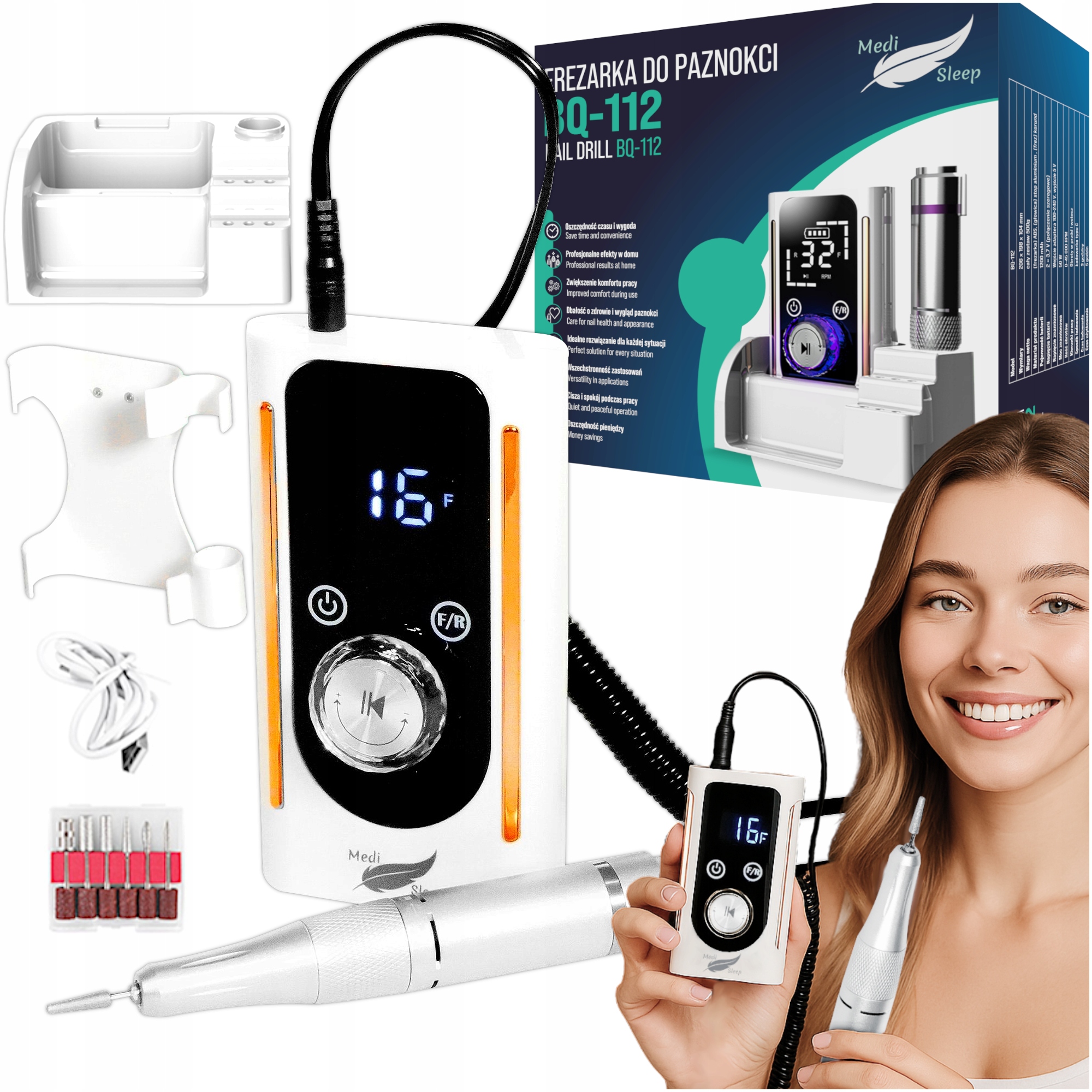 ПРОФЕССИОНАЛЬНЫЙ ФРЕЗЕРНЫЙ МАШИНКА ДЛЯ МАНИКЮРА И ПЕДИКЮРА МОЩНОСТЬЮ 45 000 ОБ/МИН.