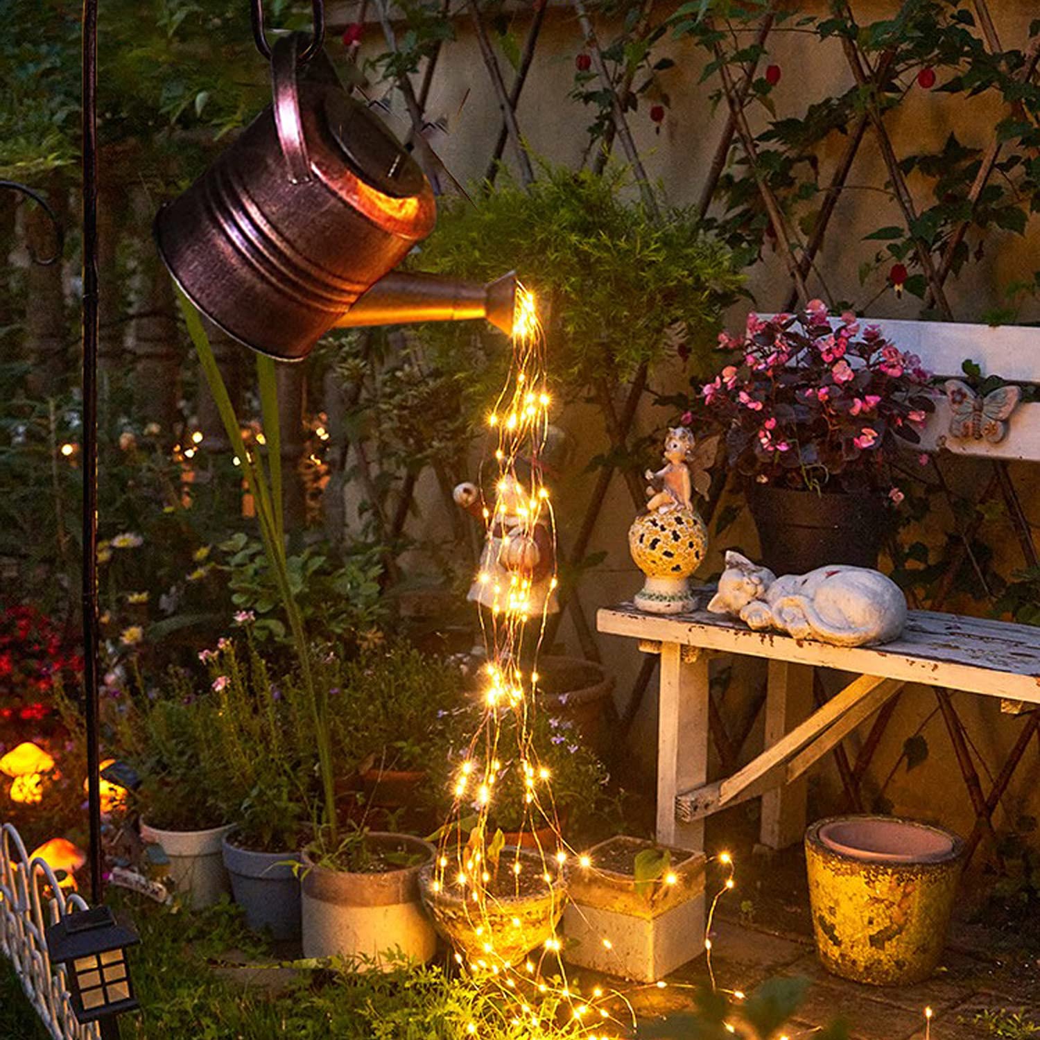 LIFEMET Lampa Solarna Konewka Ozdoba Ogrodowa Wodoodporna LED Sztuka Ogrodu — miniatura 3
