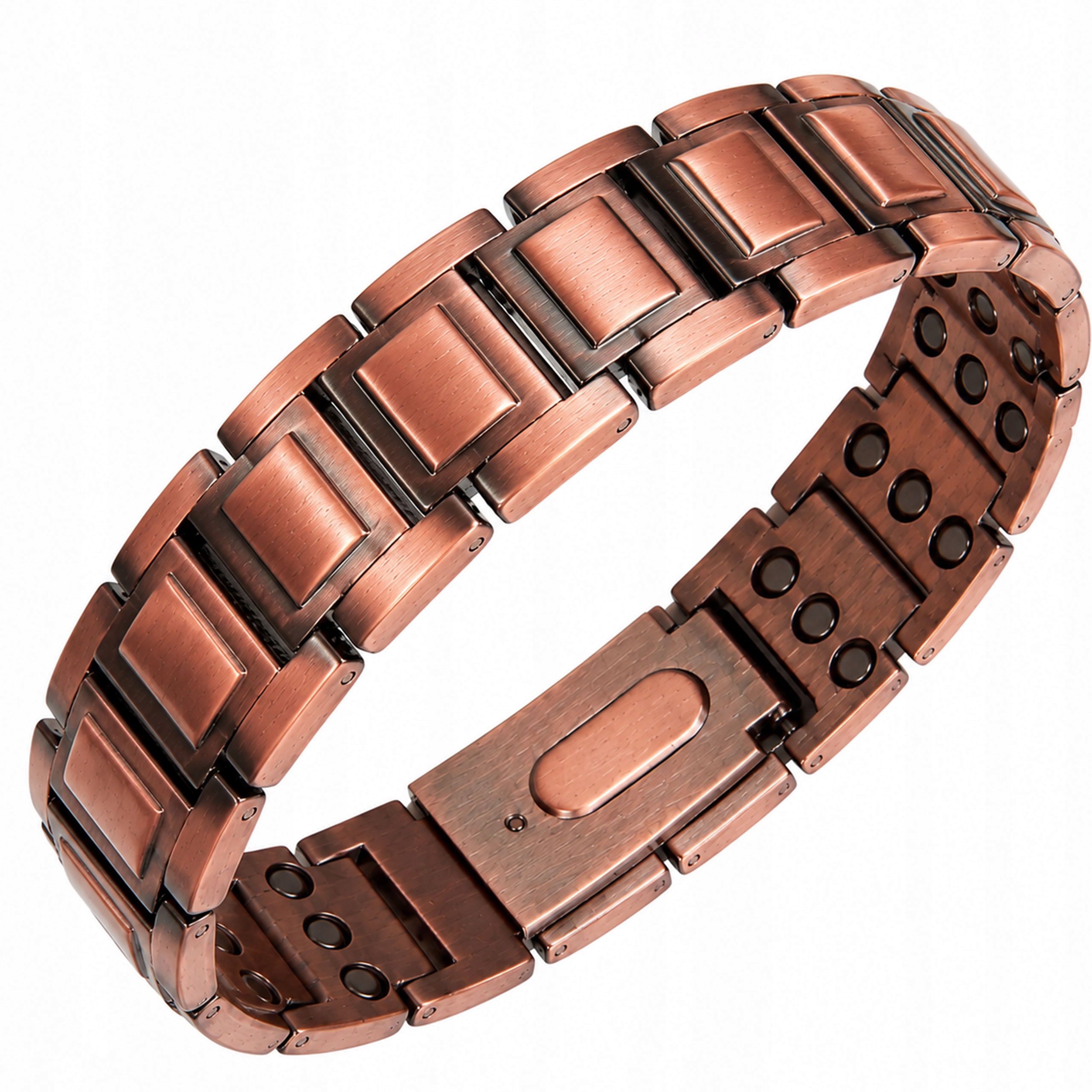 Pánský měděný náramek, široký, široký, elegantní, s magnety