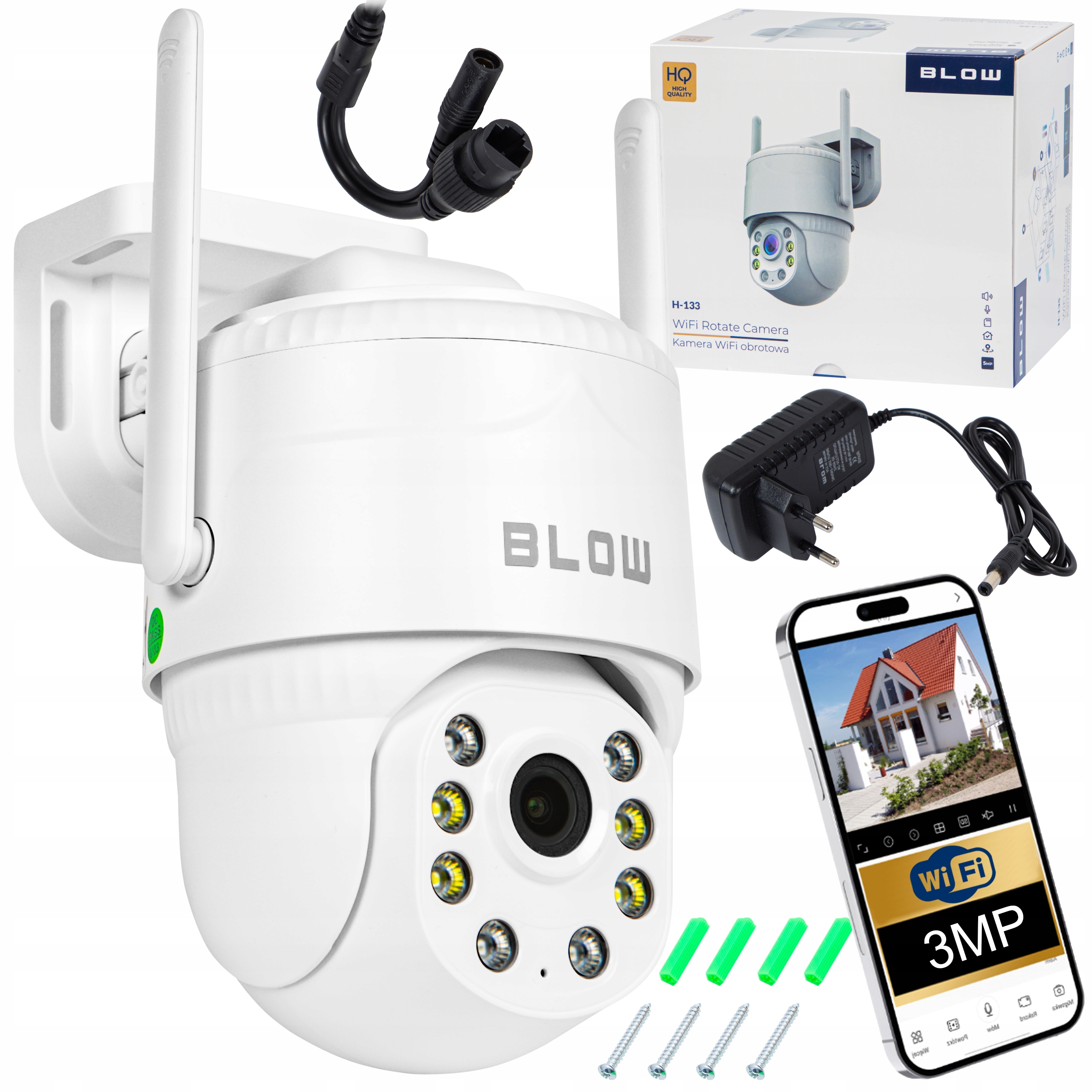 Ip Wifi Kamera Venkovní Otočná 3MP Zoom Smart Ptz Detekce 3MPx