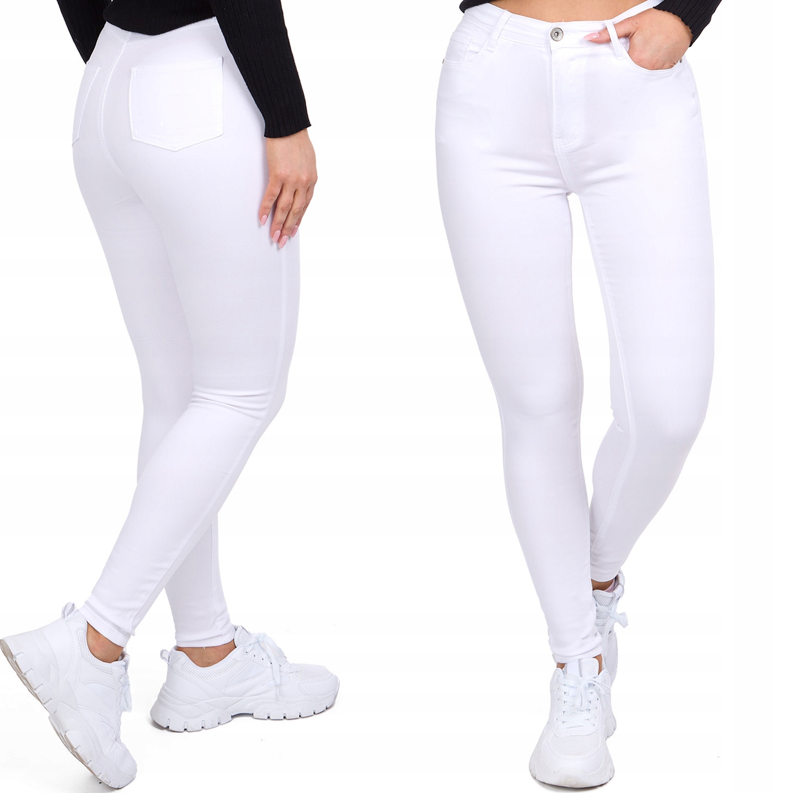 Klasyczne Modelujące Spodnie Wysoki Stan _XL/42