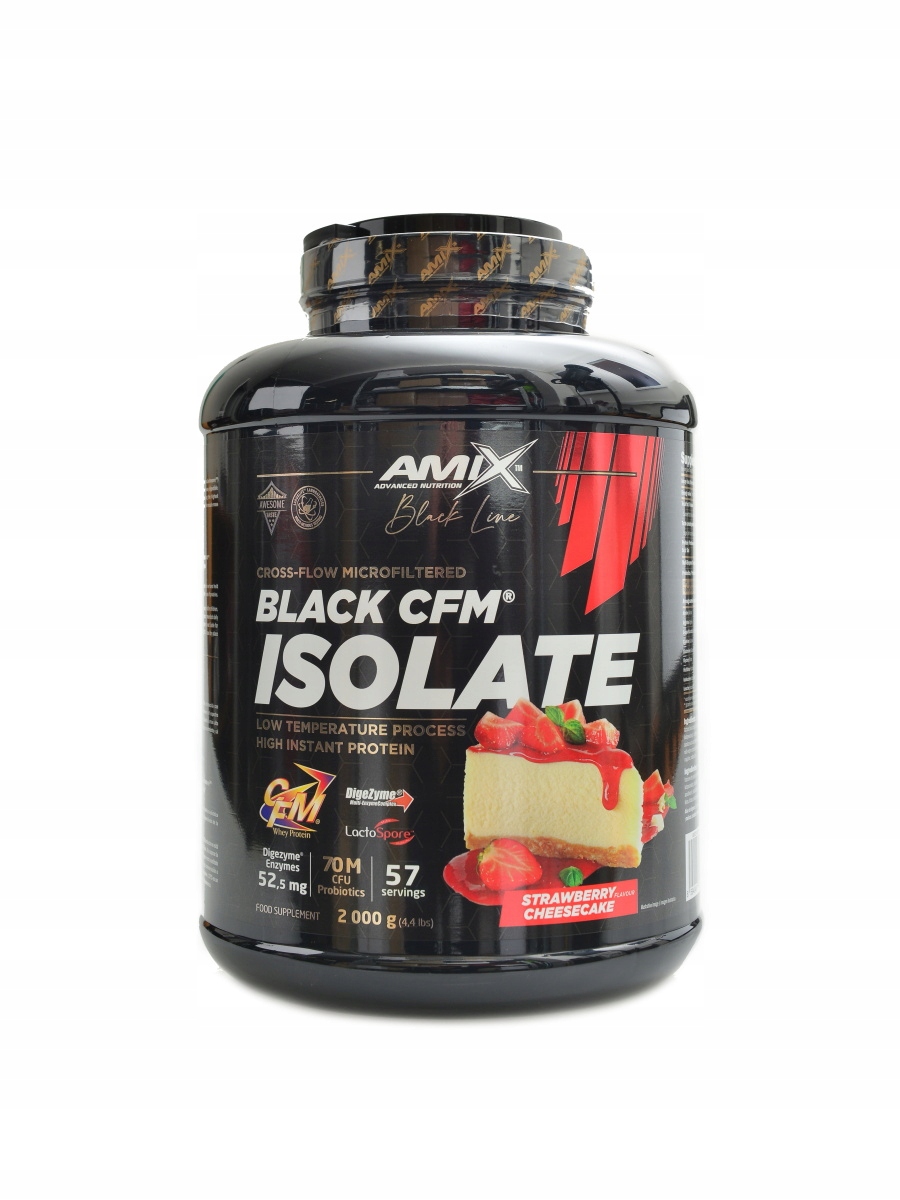 Black line Black Cfm isolate 2000 g jahodový cheesecake Amix nutrition