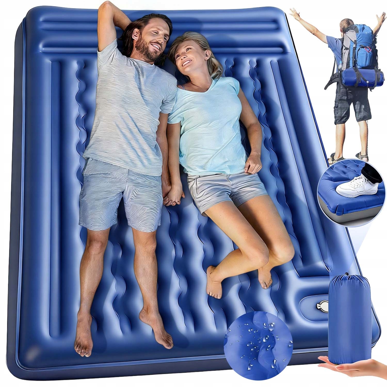 Matrace Samonafukovací Turistická Karimatka Podložka 200 X 140 CM Pohodlná