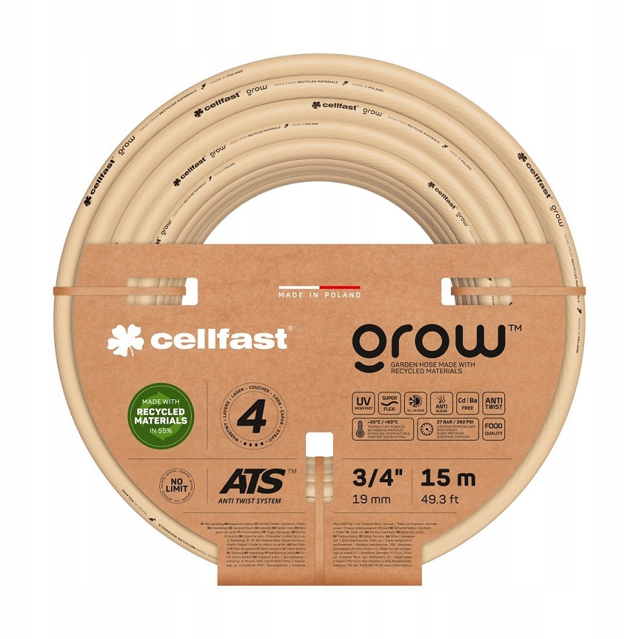 

Cellfast 13-520 Wąż ogrodowy Grow 3/4" 15 m