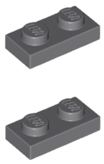 

Lego Płytka 1x2 Ciemny Szary 3023 4211063 2szt