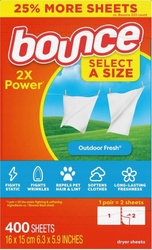 Vonné ubrousky do sušičky Bounce Outdoor Fresh 400 Kusů