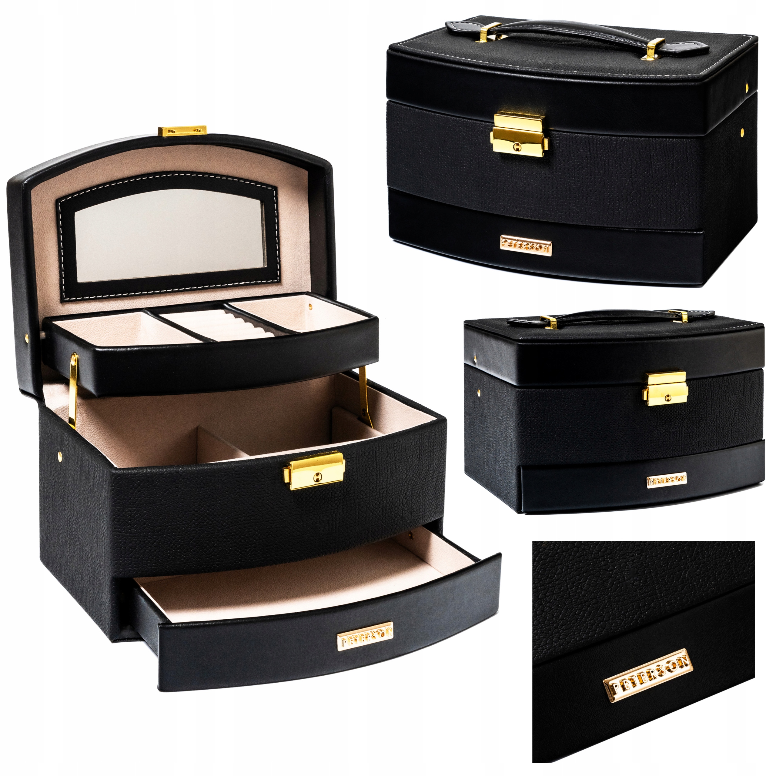 Organizér Peterson kufřík prostorný Peterson na šperky náušnice