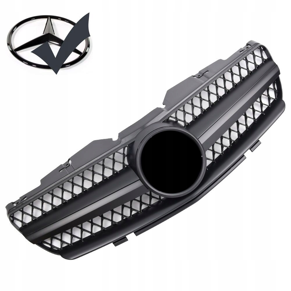 РЕШІТКА РЕШІТКА РАДІАТОРА MERCEDES СЛ R230 W230 2001-2006 AMG ЧОРНИЙ МАТ КОМПЛЕКТ.