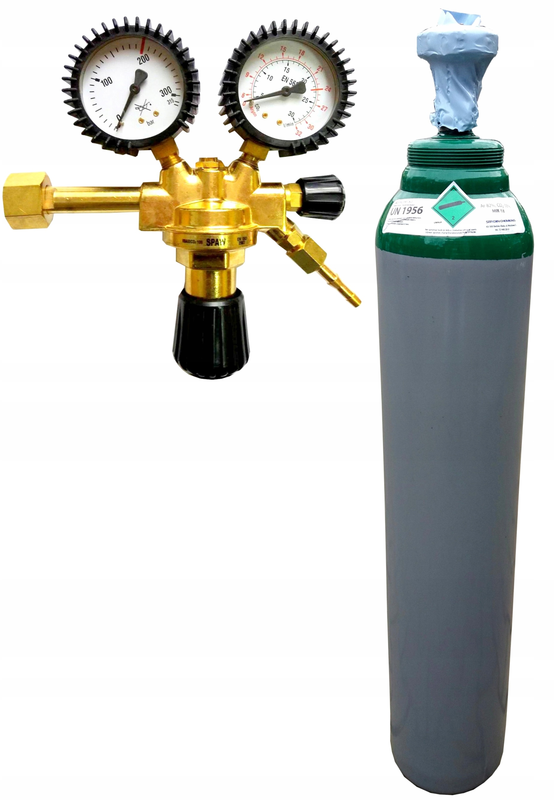 ZESTAW REDUKTOR MAGNUM ARGON/CO2 2 MANOMETRY BUTLA Z MIESZANKĄ MIX 8L BUTLE