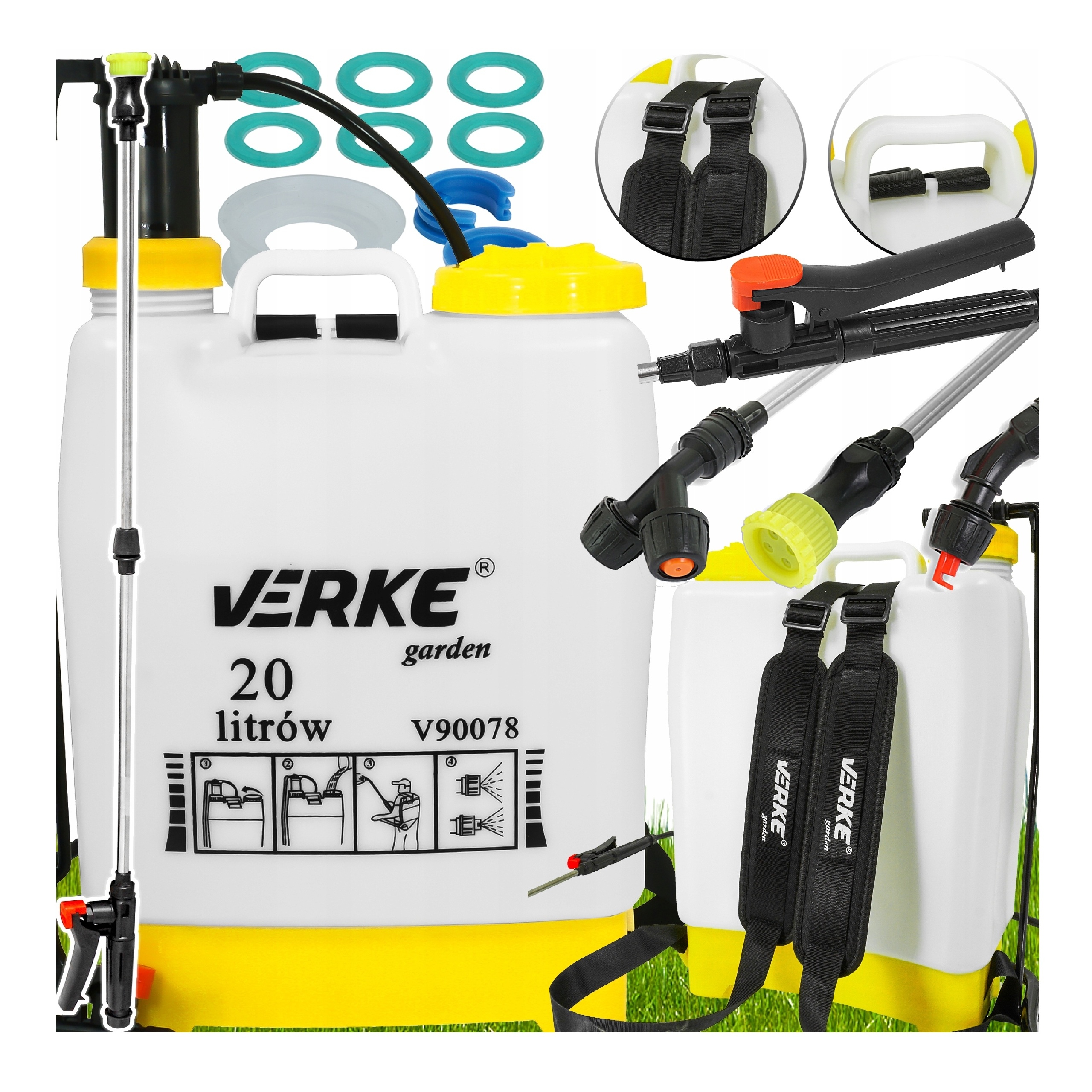 Opryskiwacz Ciśnieniowy Plecakowy Zraszacz Ogrodowy Spryskiwacz Ręczny 20L