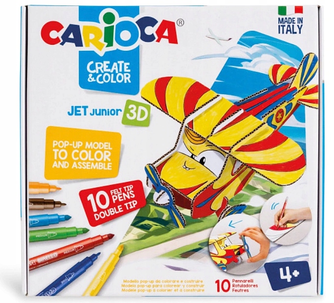 

Carioca Jet Junior 3D zbuduj i pokoloruj samolot