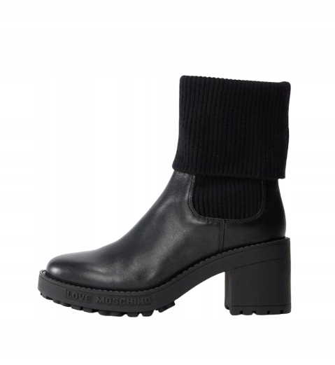 Love Moschino Černé Kotníkové Boty S Přísnou Povrchovou Úpravou 36 T7D