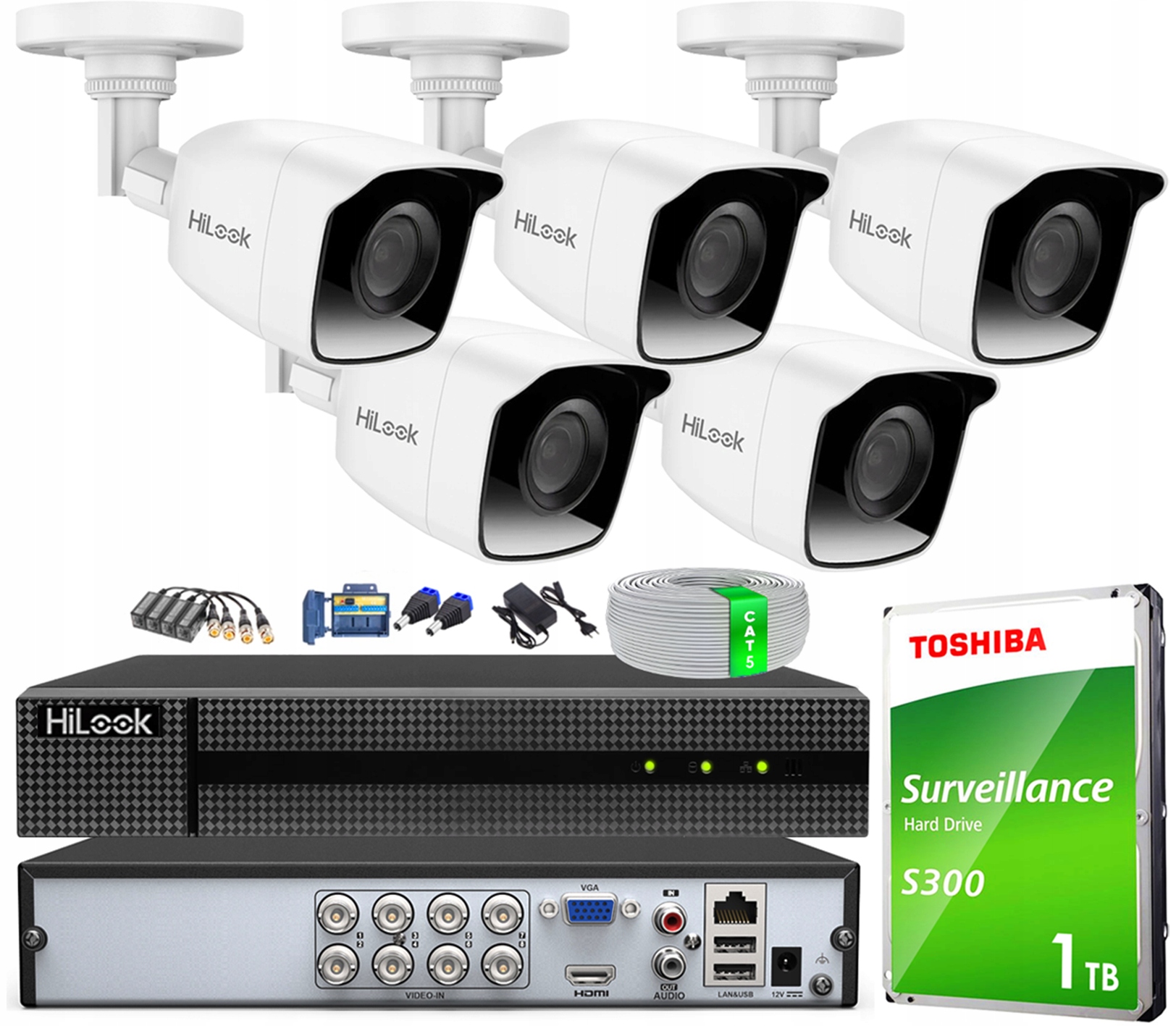 Monitorovací sada pro rozšíření 5 kamer FullHD Záznamník 8 kanálů 1TB