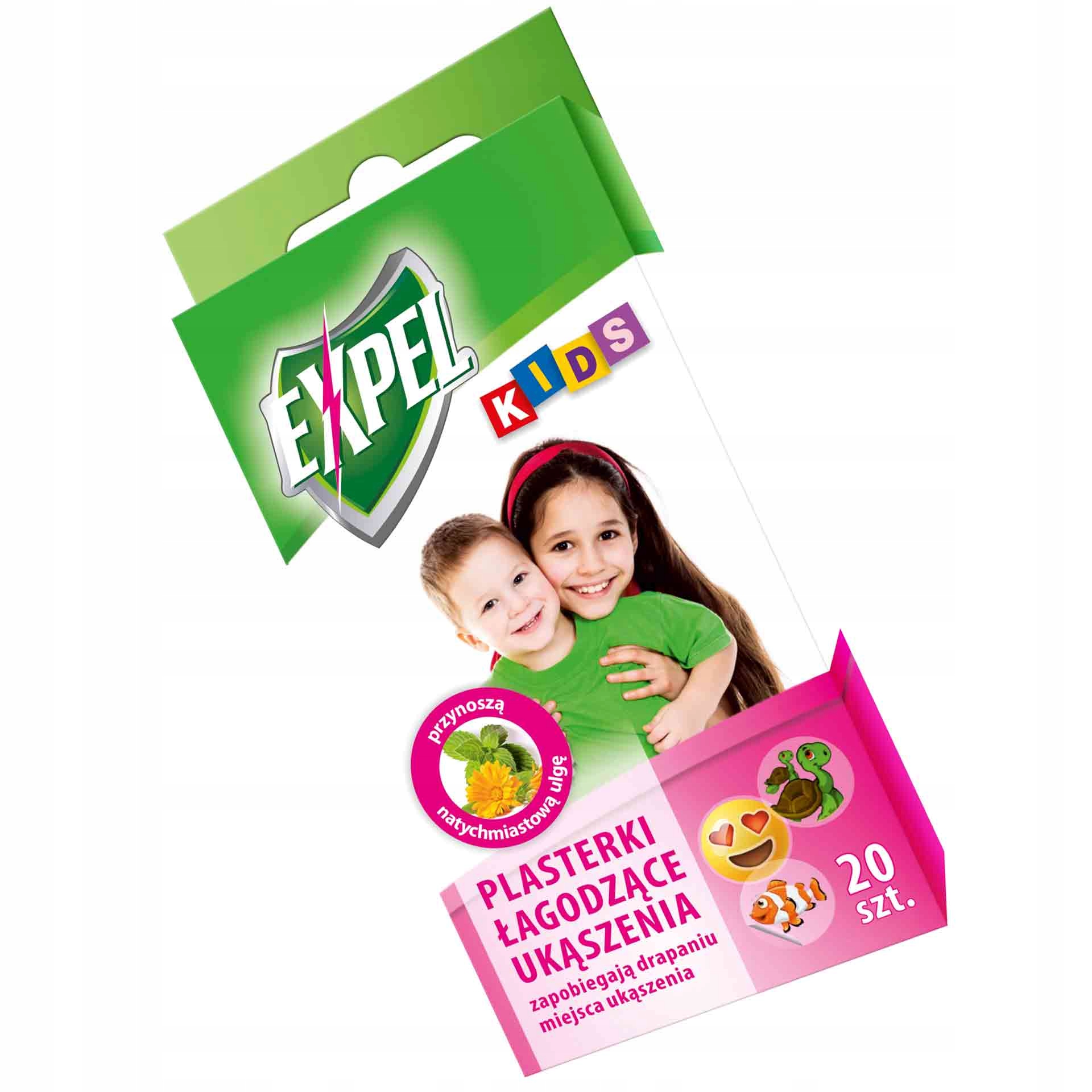 EXPEL KIDS PLASTERKI ŁAGODZĄCE UKĄSZENIA 20 szt.