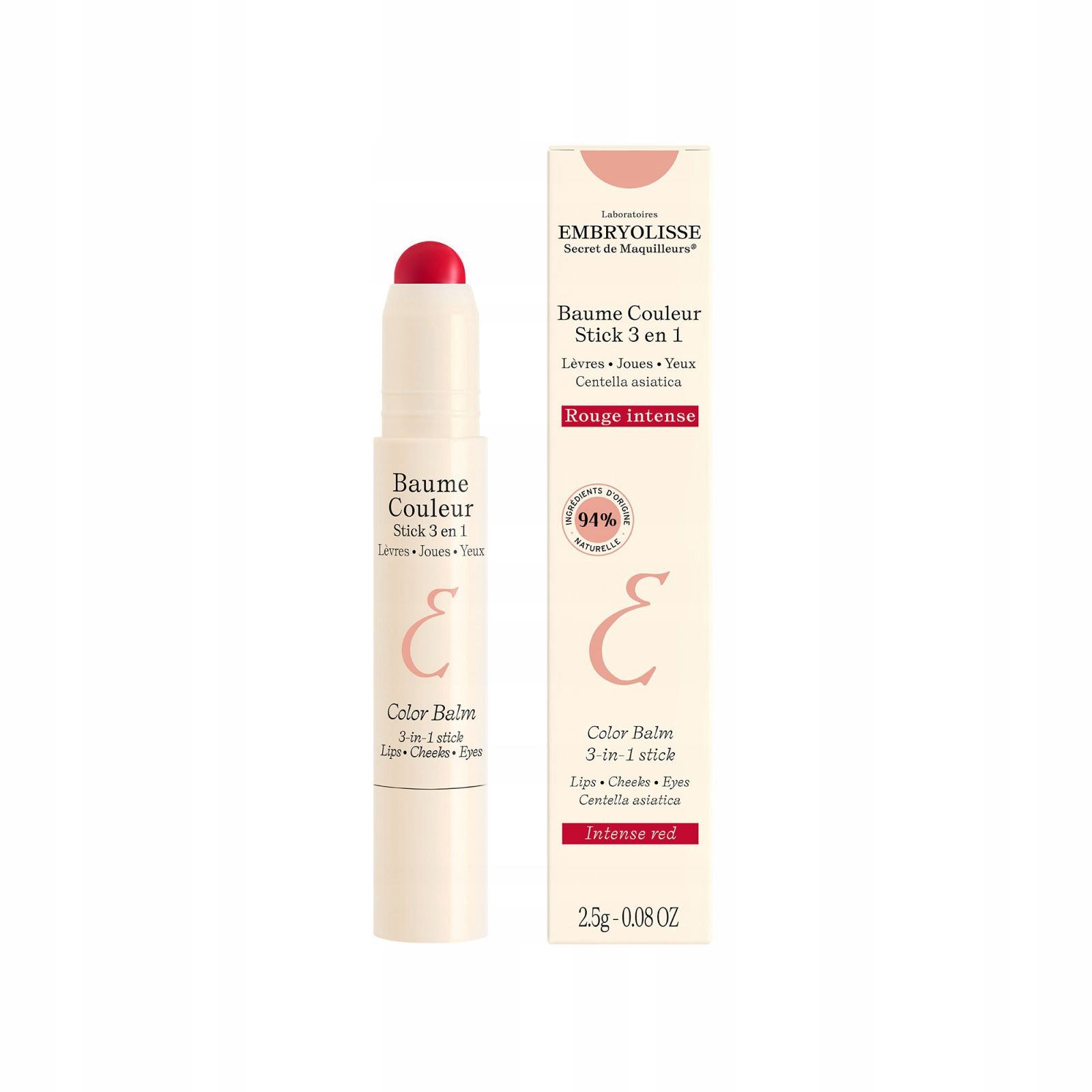 Embryolisse Color Balm 3-IN-1 Tyčinka Intense Red 2,5G (EMB418000)