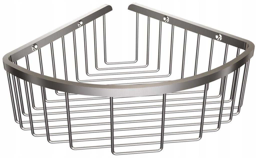 Rohový polokruhový koš pod sprchu, závěsná police