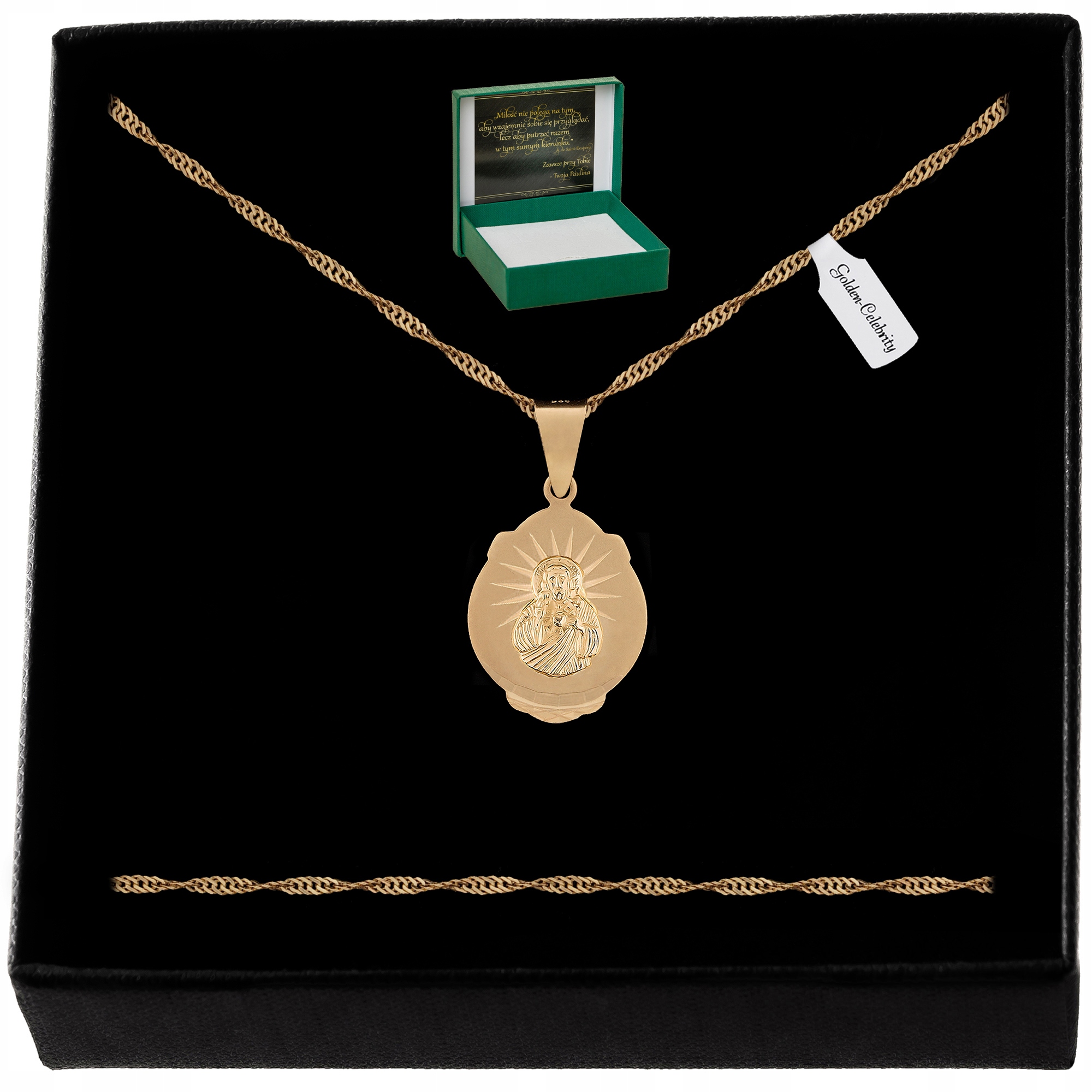 Zlatý Dámský Řetízek Singapur Přívěsek Škapulíř 925/585 14K Věnování