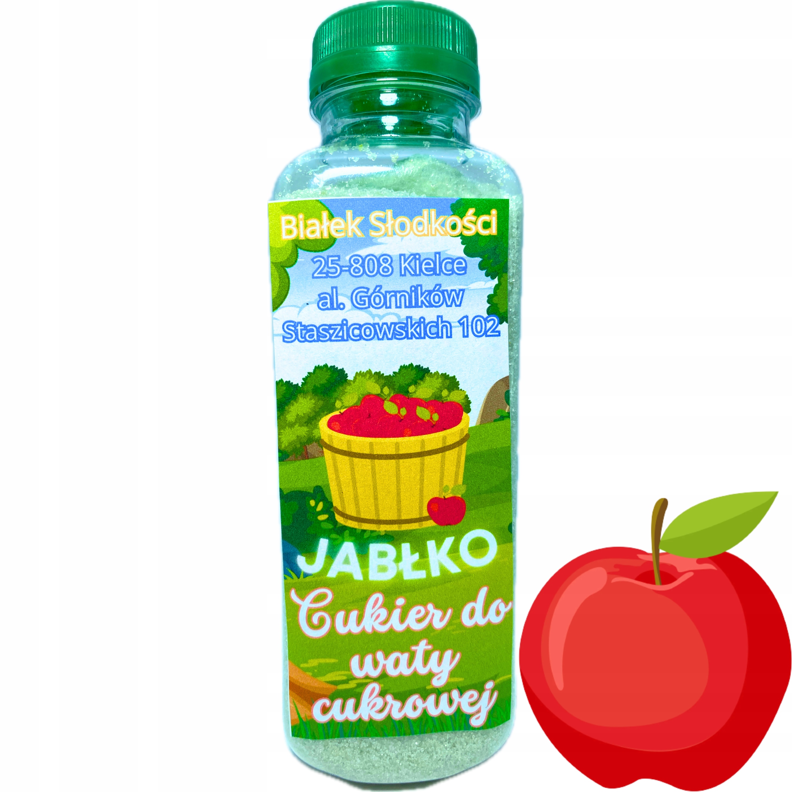 Cukier do produkcji Waty Cukrowej Smak Jabłko 340g