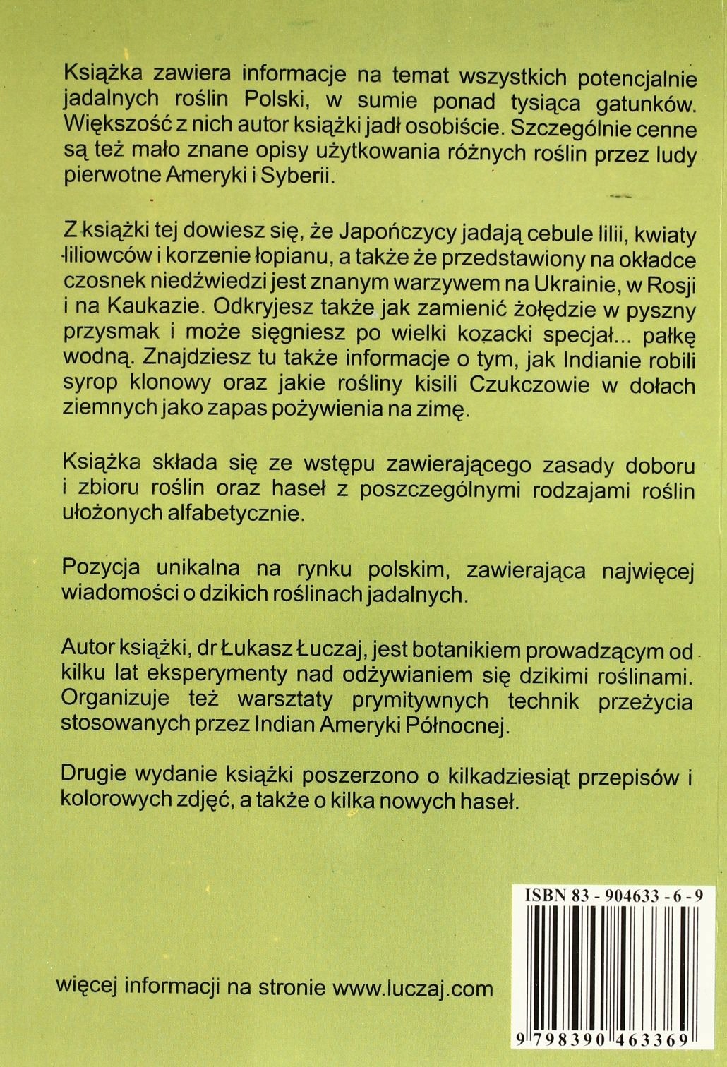 DZIKIE ROŚLINY JADALNE POLSKI SURVIVAL - Ł. ŁUCZAJ Stan opakowania oryginalne