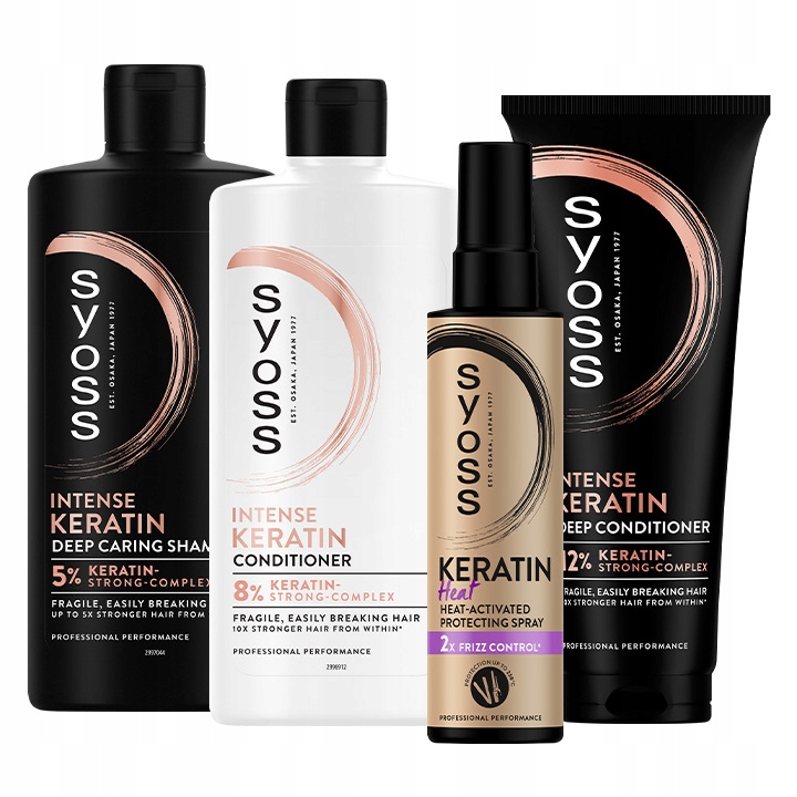 Syoss Keratin Szampon Odżywka do Włosów Łamliwych Zestaw Mix 4 szt.